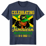 Jamaica independence day shirt in heather navy