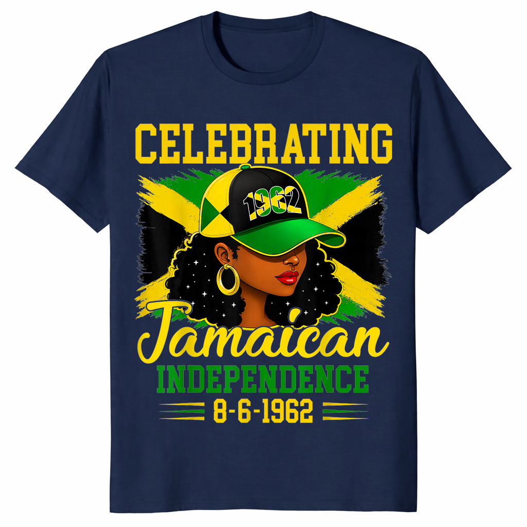 Jamaica independence day shirt in navy