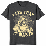 Jesus pickleball shirt dark heather grey