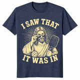 Jesus pickleball shirt heather navy