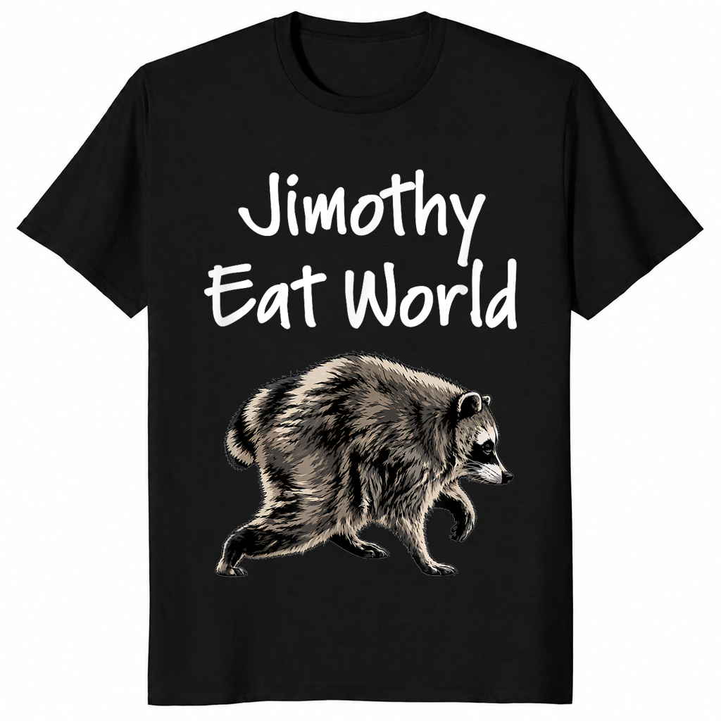 Jimothy Eat World funny raccoon shirt in black