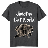 Jimothy Eat World funny raccoon shirt in dark heather grey