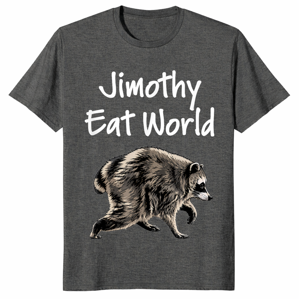 Jimothy Eat World funny raccoon shirt in dark heather