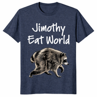 Jimothy Eat World funny raccoon shirt in heather navy