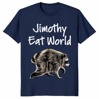 Jimothy Eat World funny raccoon shirt in navy