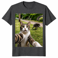 Jimothy raccoon selfie shirt in dark heather grey