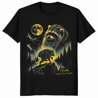 Jimothy raccoon shirt in black unisex cotton tee