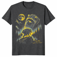 Jimothy raccoon shirt in dark heather grey unisex cotton tee