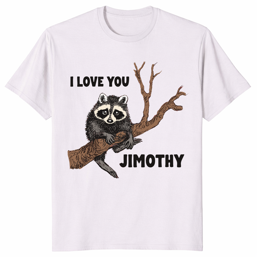 Jimothy raccoon shirt in ice grey