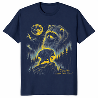 Jimothy raccoon shirt in navy unisex cotton tee