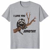 Jimothy raccoon shirt in sport grey