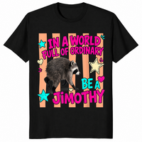 Jimothy viral raccoon shirt in black