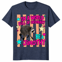 Jimothy viral raccoon shirt heather navy