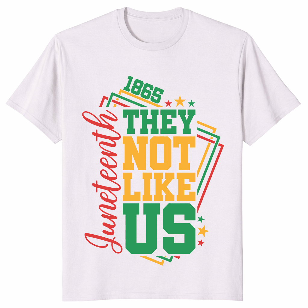 Juneteenth they not like us shirt in ice grey