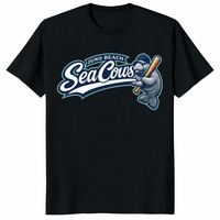 Juno Beach Sea Cows Baseball Manatee Shirt in black with coastal mascot design
