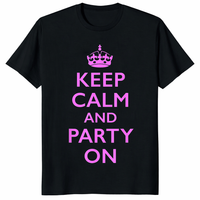 Keep Calm and Party On Pink T-Shirt – Neon Minimal | Quote Design | Cuccico