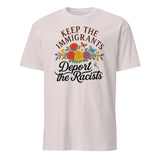 Keep the Immigrants Deport the Racists T-Shirt in Ice Grey by Cuccico