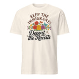 Keep the Immigrants Deport the Racists T-Shirt in Natural Cream by Cuccico