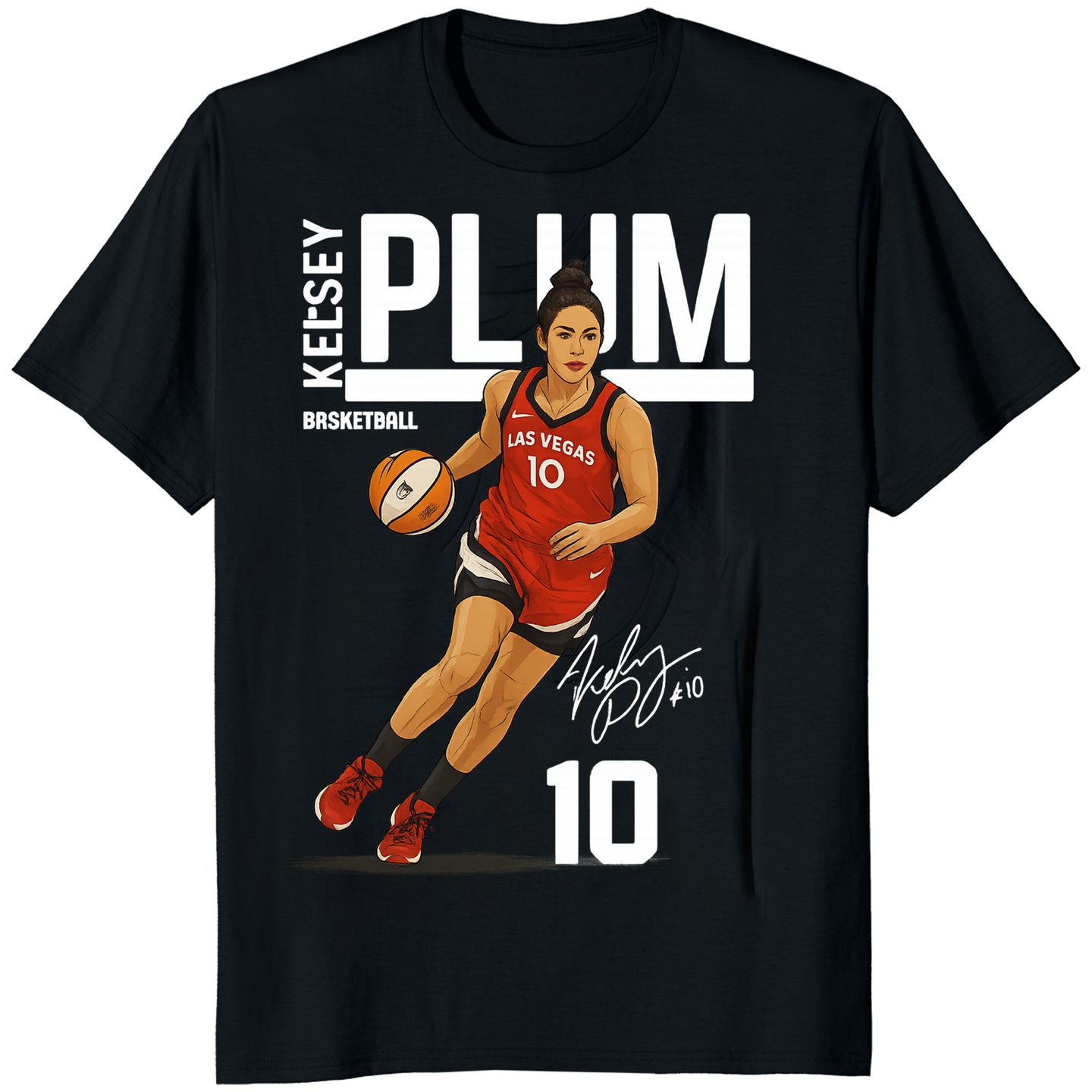 Kelsey Plum Throwing T-Shirt in black – legendary toss fan apparel