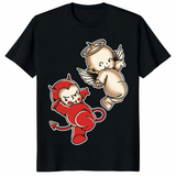 Kewpie Baby Devil Angel Cherubs shirt with cute angel and devil baby graphic