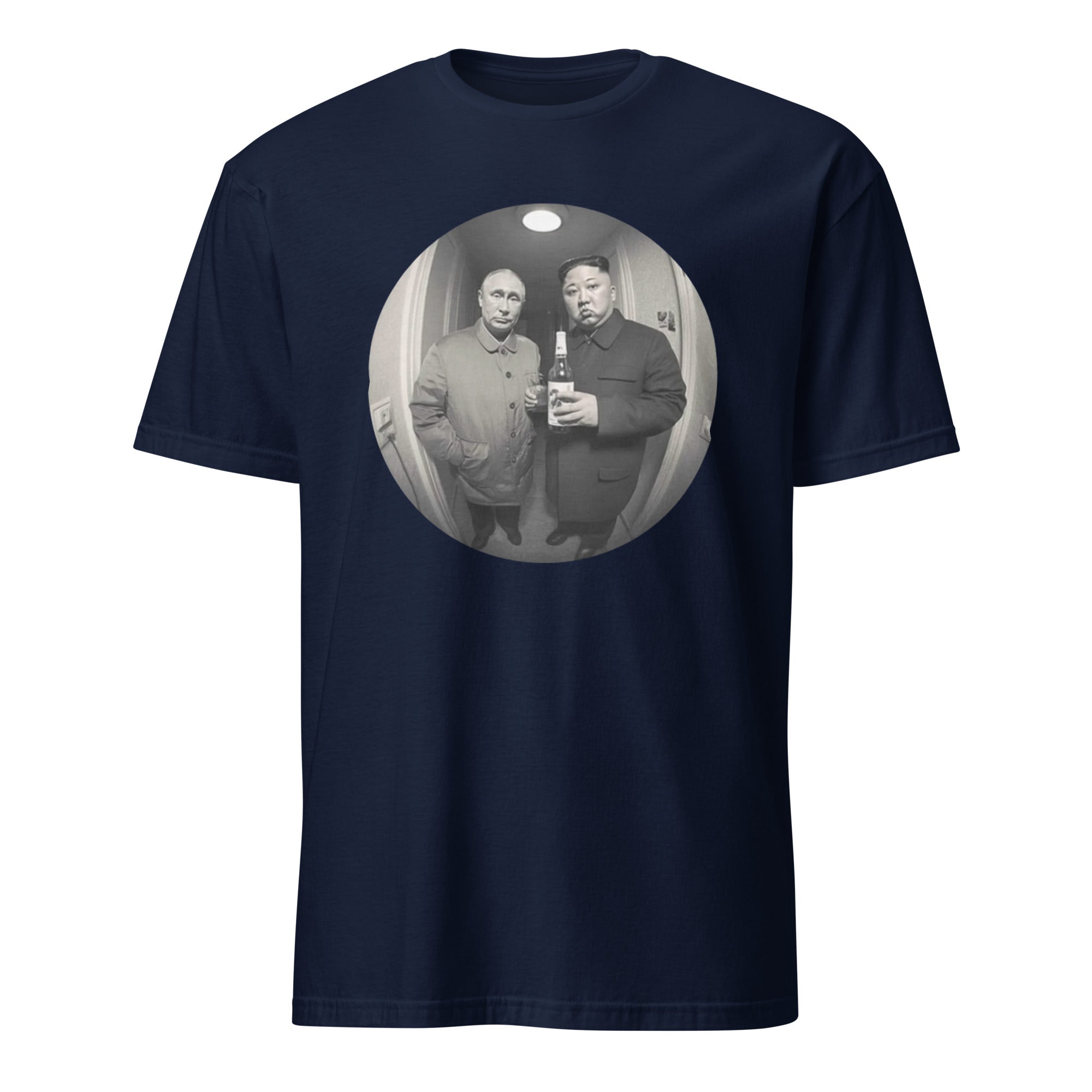 Kim and Putin T-shirt in navy by Cuccico