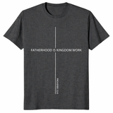 Kingdom Work Christian dad tee with minimalist cross graphic
