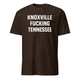 Knoxville Tennessee T-Shirt in Dark Chocolate with retro skyline design by Cuccico
