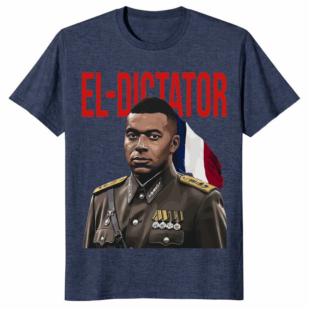 Kylian Mbappe El Dictator T Shirt heather navy graphic fan gift tee