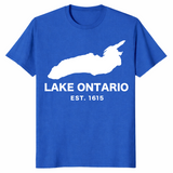 Lake Ontario Est. 1615 shirt in royal blue