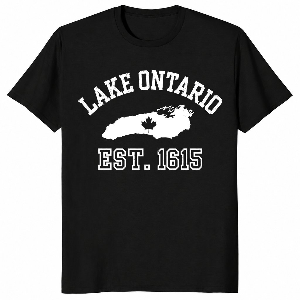 Lake Ontario souvenir shirt in black