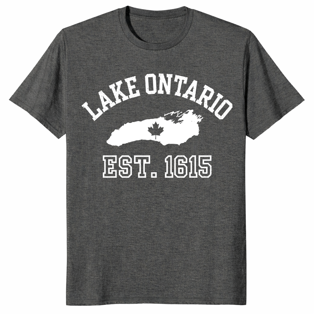 Lake Ontario souvenir shirt in dark heather