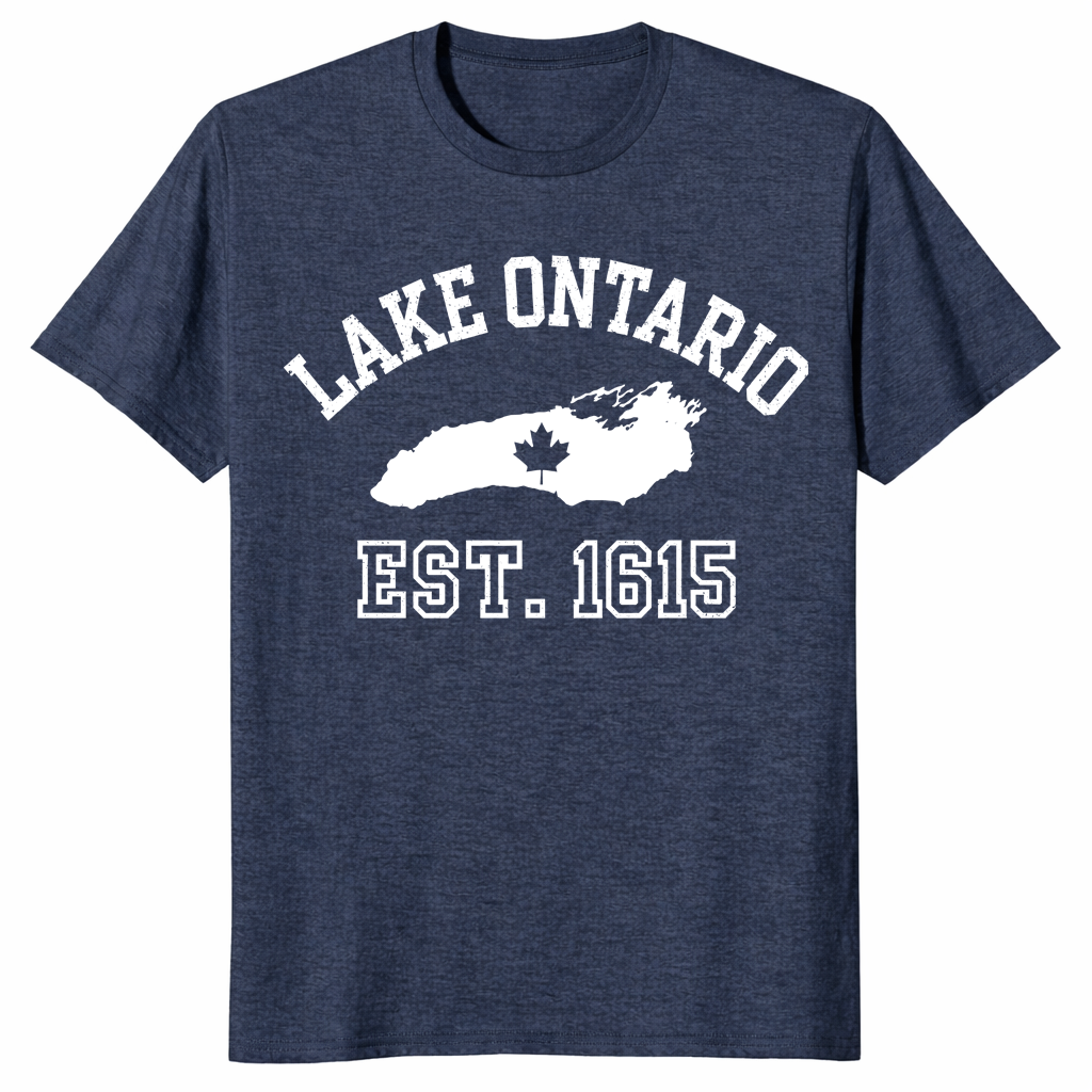 Lake Ontario souvenir shirt in heather navy