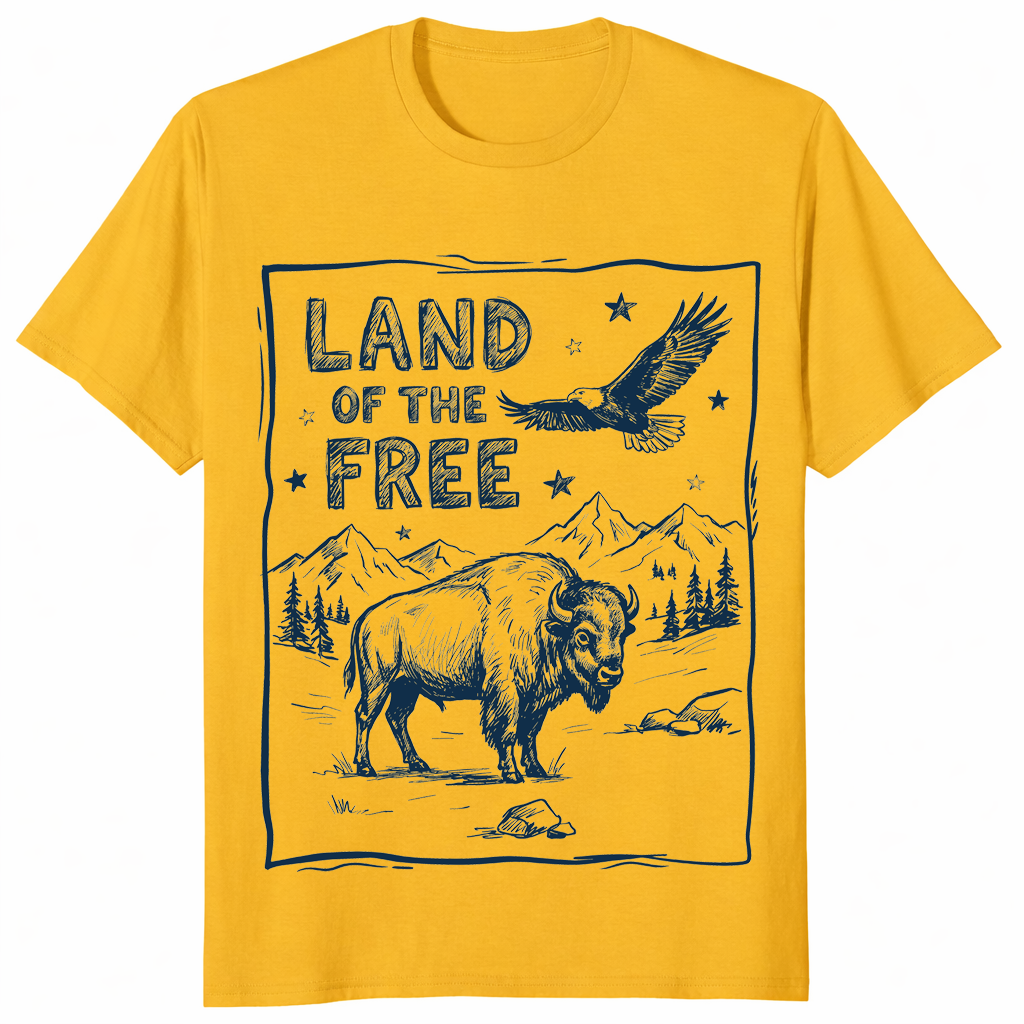 Land of the Free 250 Retro USA 250th Anniversary Shirt in Daisy