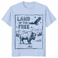 Land of the Free 250 Retro America Shirt in Light Blue