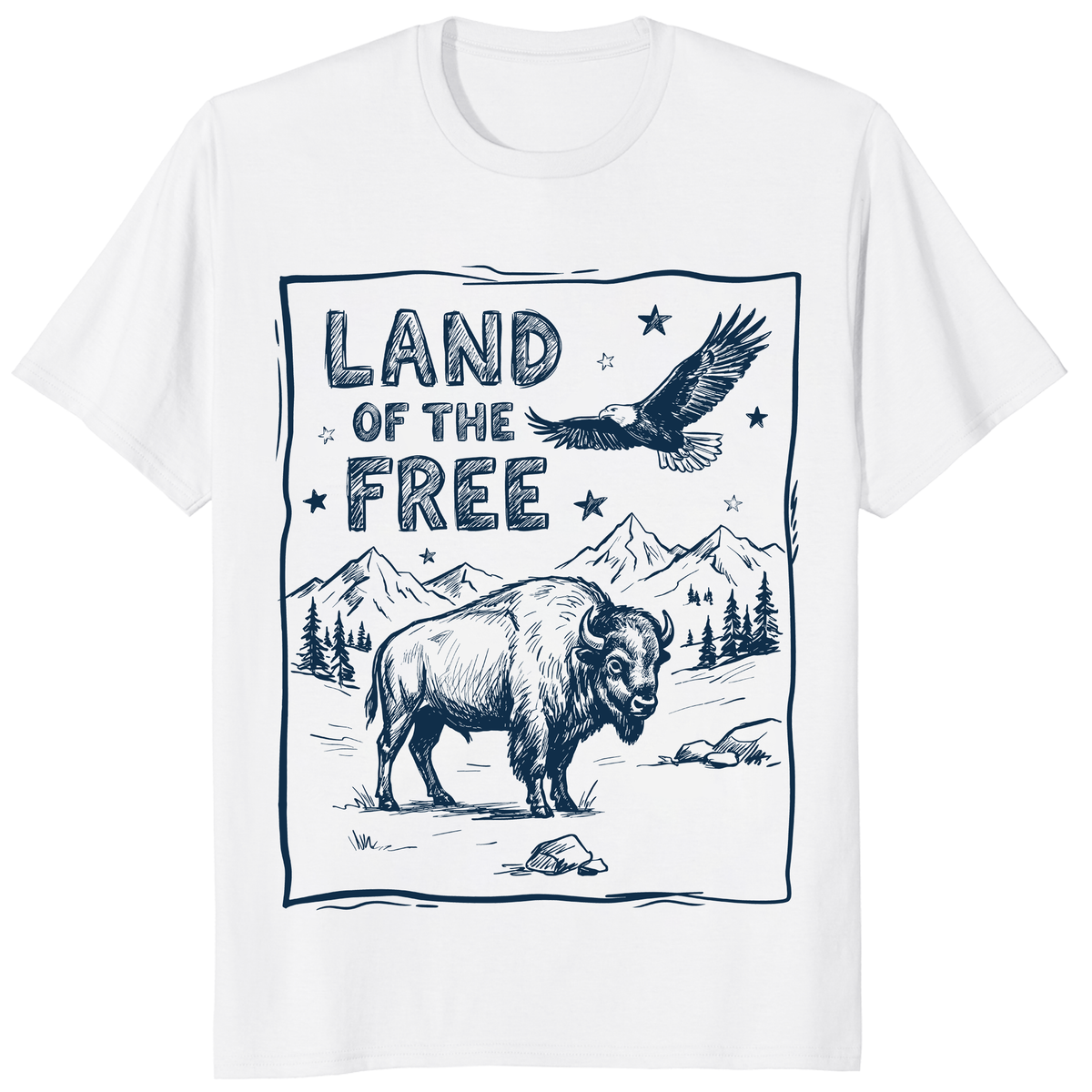 Land of the Free 250 4th of July Shirt in White