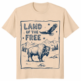 Land of the Free 250 4th of July Patriotic Tee in Sand