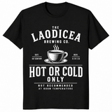 Laodicea Brewing Co shirt in black unisex cotton tee