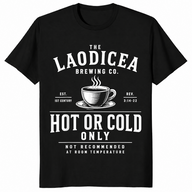 Laodicea Brewing Co shirt in black unisex cotton tee