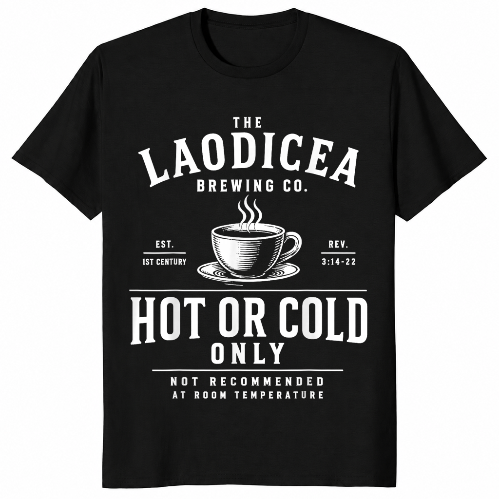 Laodicea Brewing Co shirt in black unisex cotton tee