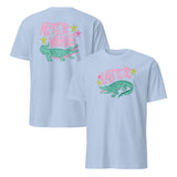 Later After While Alligator T Shirt pastel alligator graphic shirt in light blue
