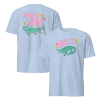 Later After While Alligator T Shirt pastel alligator graphic shirt in light blue