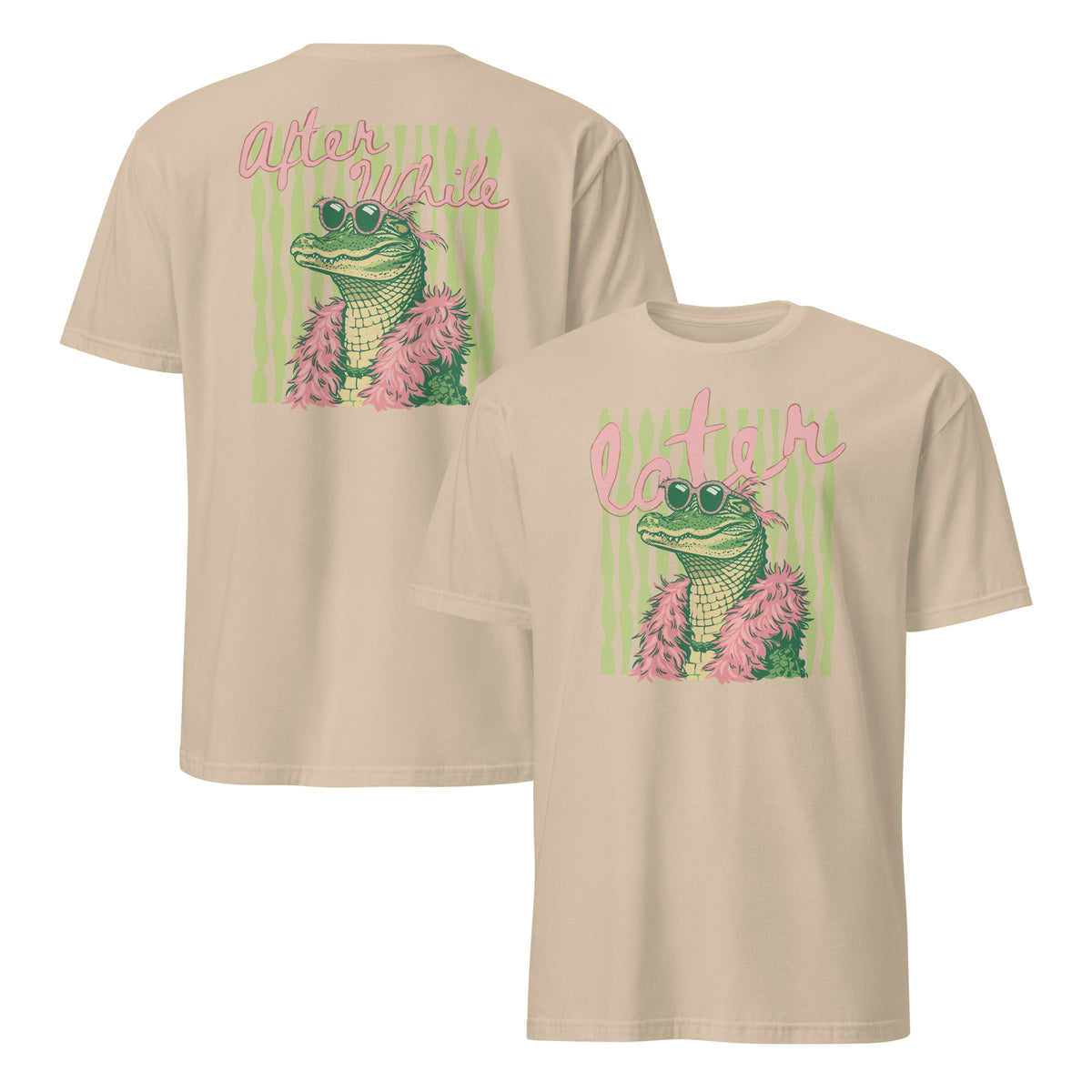 later alligator t shirt funny retro alligator graphic sand