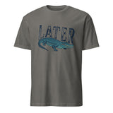 Later Gator T‑Shirt with alligator print in charcoal color by Cuccico
