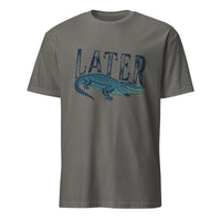 Later Gator T‑Shirt with alligator print in charcoal color by Cuccico