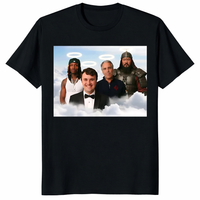 Legends in Heaven heavy tee featuring King Von Charlie Kirk Genghis Khan and Epstein meme graphic