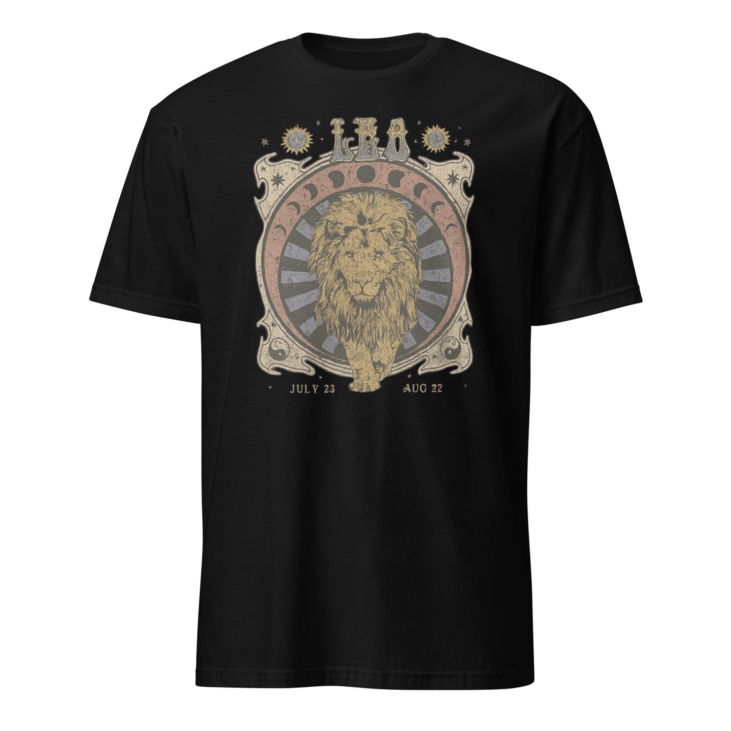 Celestial Leo Zodiac Shirt in black vintage astrology style by Cuccico