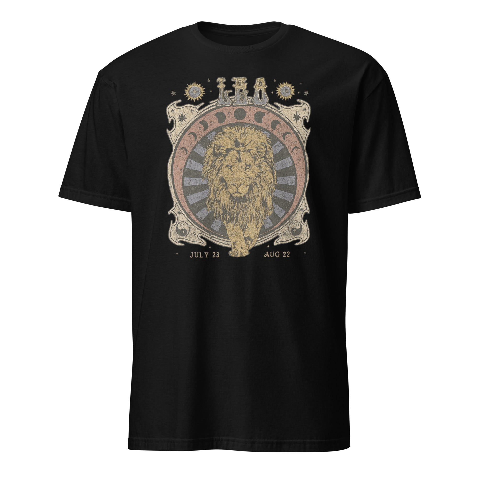 Celestial Leo Zodiac Shirt in black vintage astrology style by Cuccico