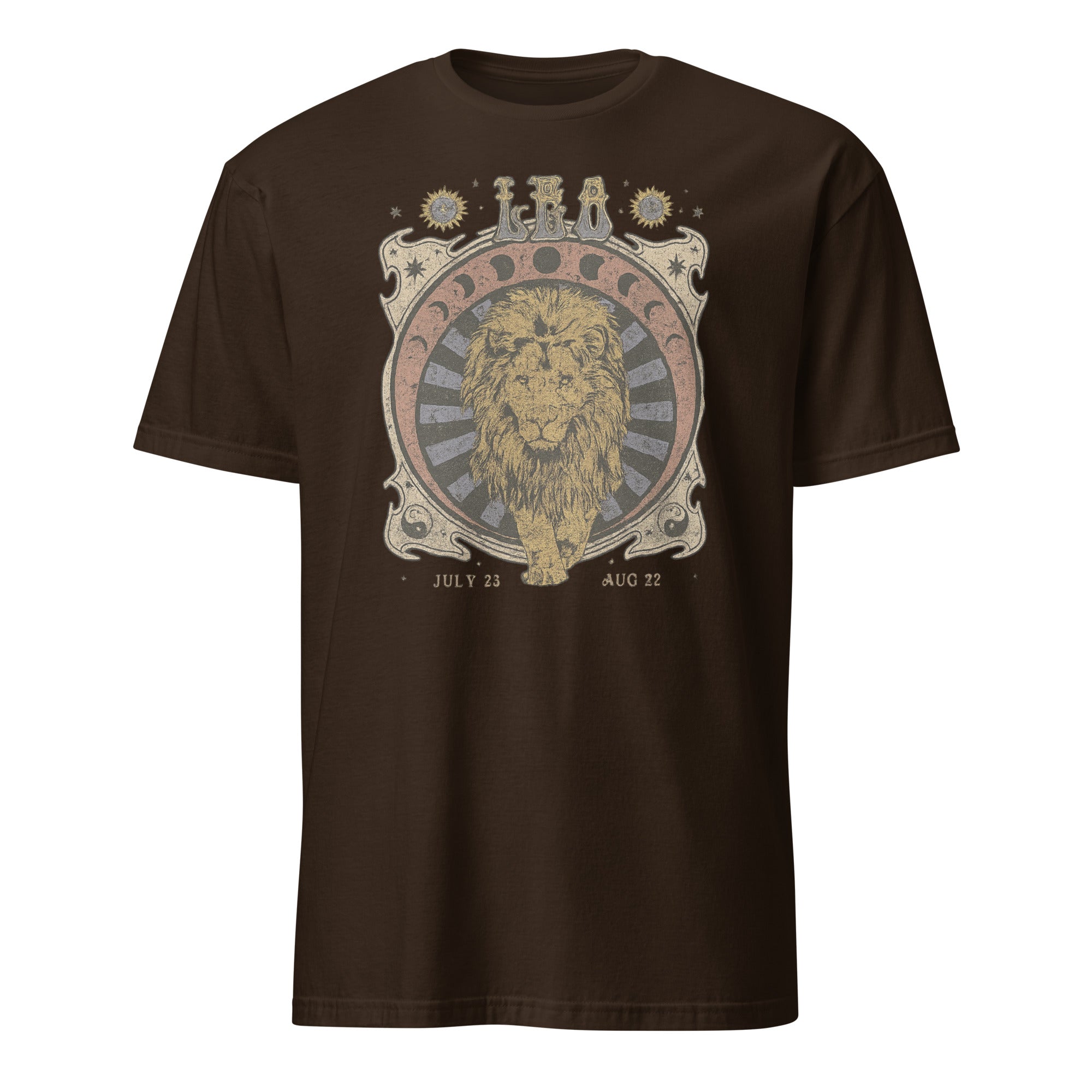 Cuccico vintage astrology tee Leo Zodiac Shirt in dark chocolate color