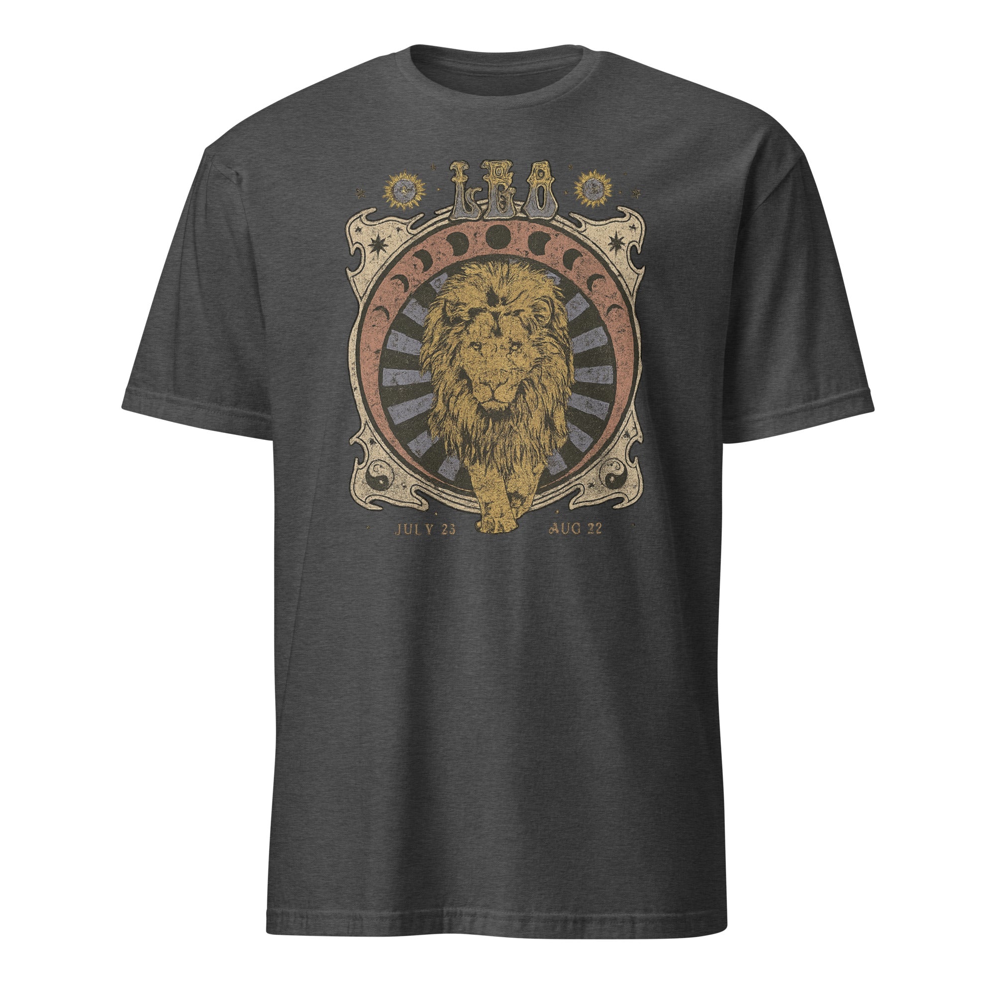 Vintage astrology Leo Zodiac Shirt in dark heather grey by Cuccico