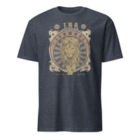 Cuccico Leo Zodiac astrology shirt in heather navy with vintage lion graphic